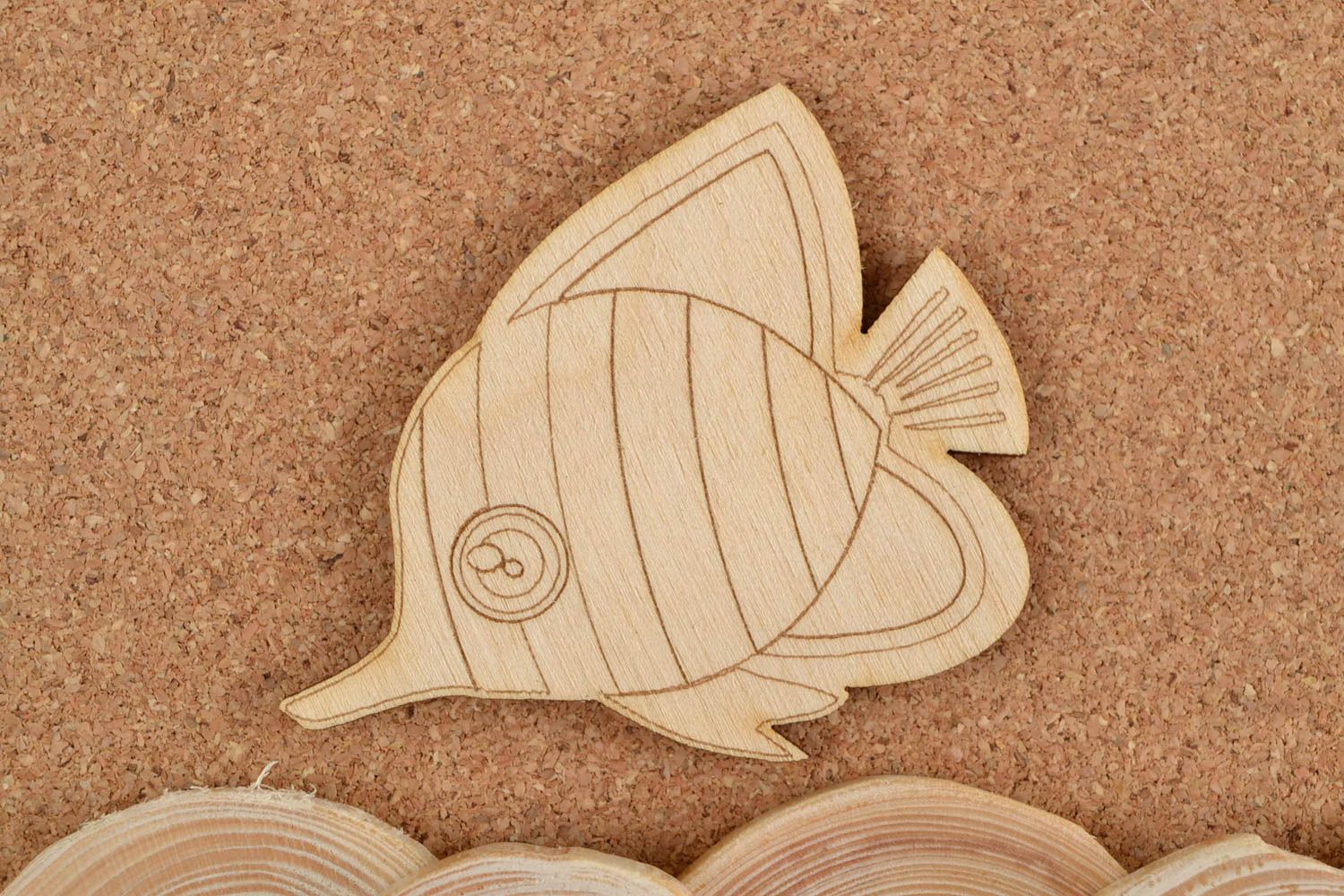 Handmade Figur zum Bemalen Holz Rohling Miniatur Figur Fisch lustig interessant foto 1