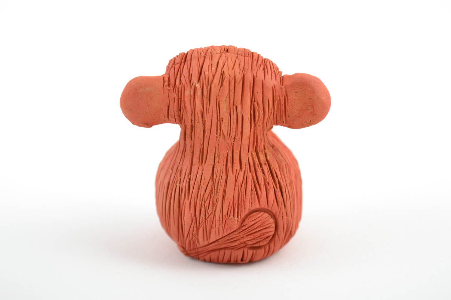 Keramische Figur Affe aus rotem Ton von Hand bosseliert klein lustig für Dekor foto 4