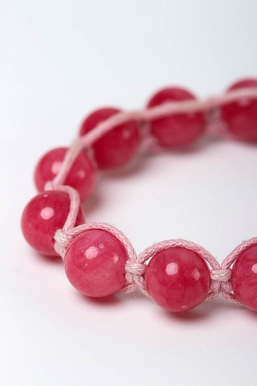 Bracelet rose Bijou fait main en calcite teinte original Cadeau pour femme photo 3
