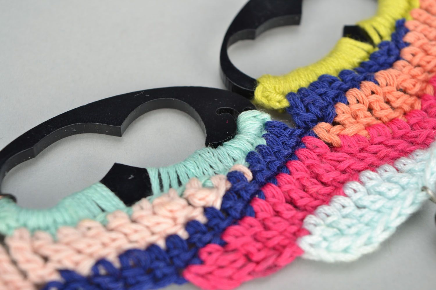 Multi-colored textile necklace photo 3