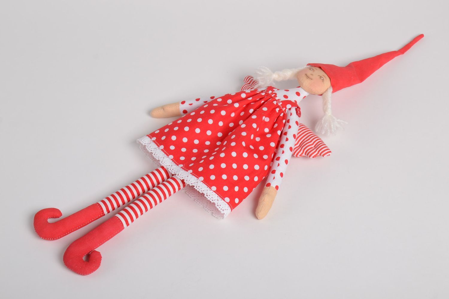 Handmade soft toy soft doll with dress nursery decor bunny toy for kids photo 2