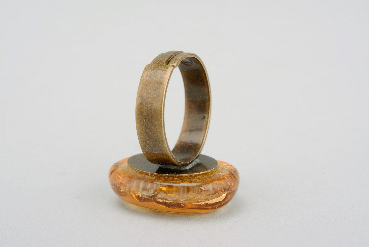 Ring with gilding Cat's Eye photo 3