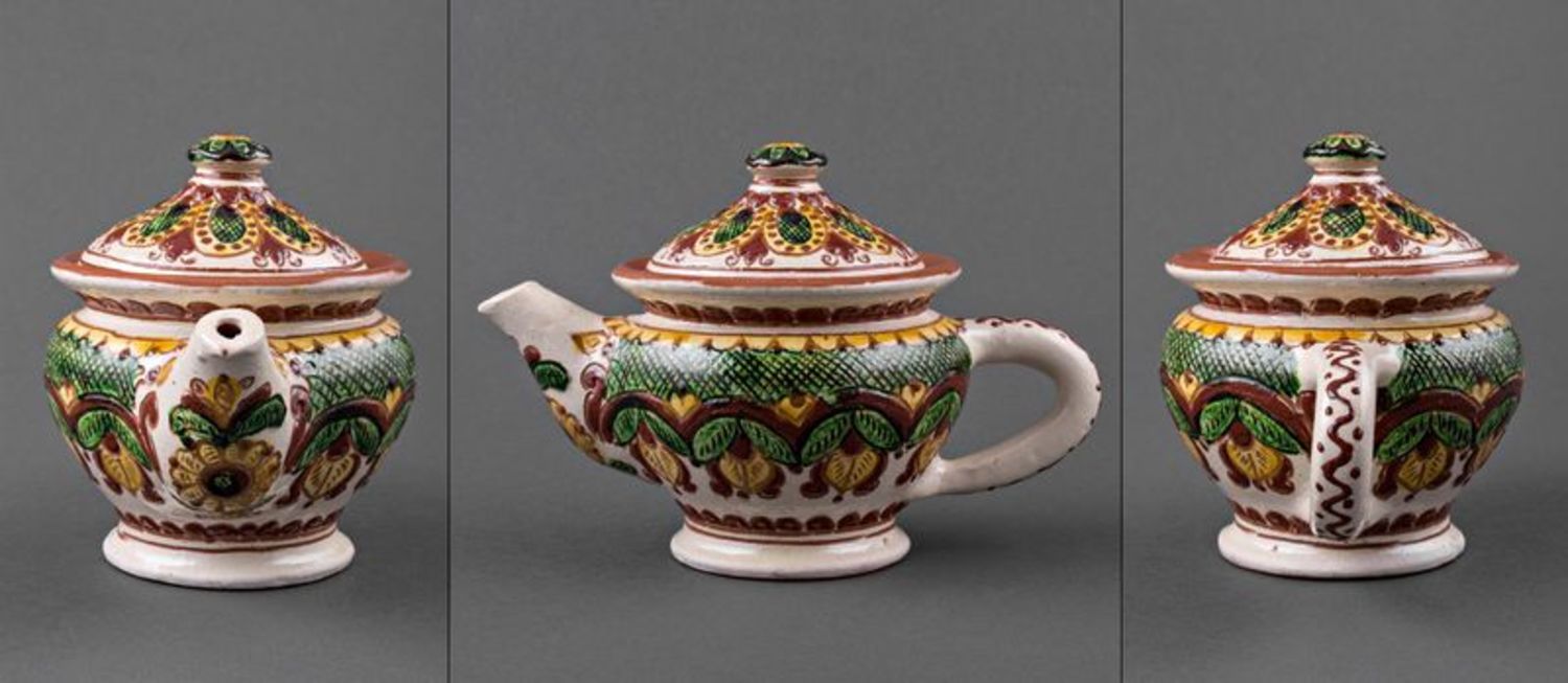 Decorative clay teapot photo 2