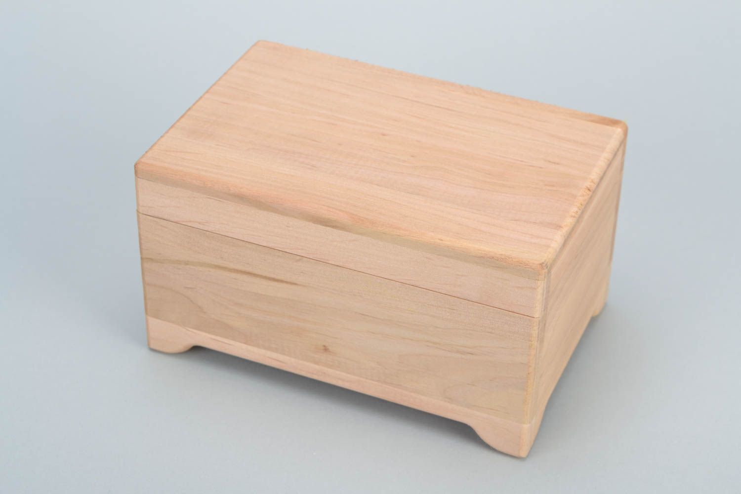 Boîte en bois brut à bijoux faite main technique de serviettage rectangulaire photo 3