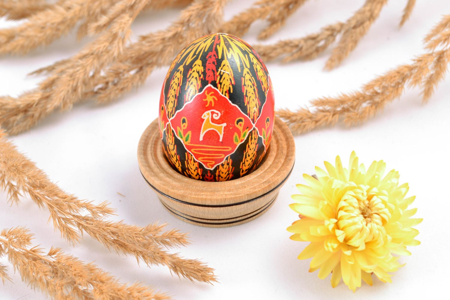 Пасхальное яйцо ручной работы с росписью Урожай фото 1