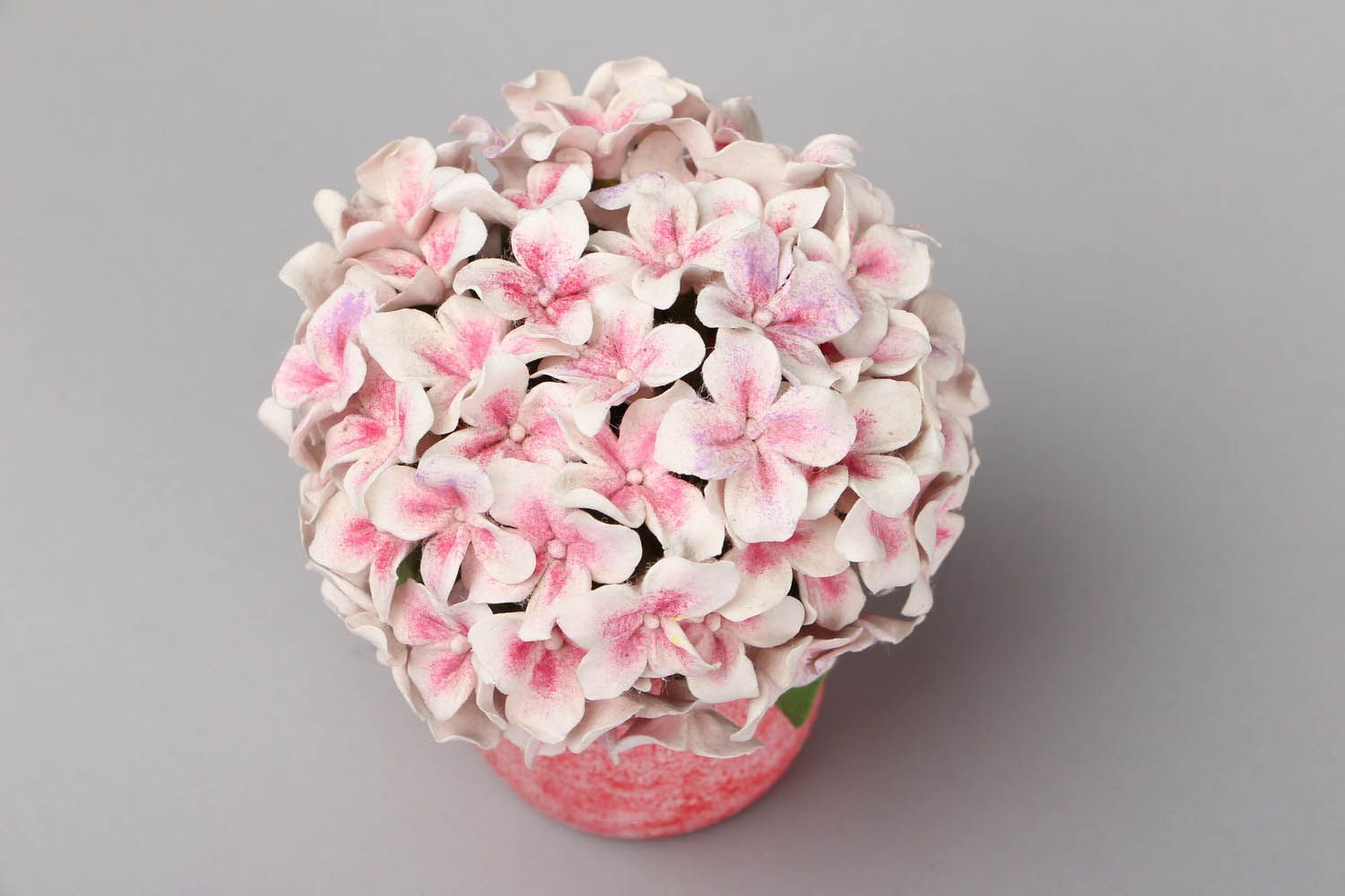 Pot de fleurs artificielles en argile polymère Hortensia photo 3