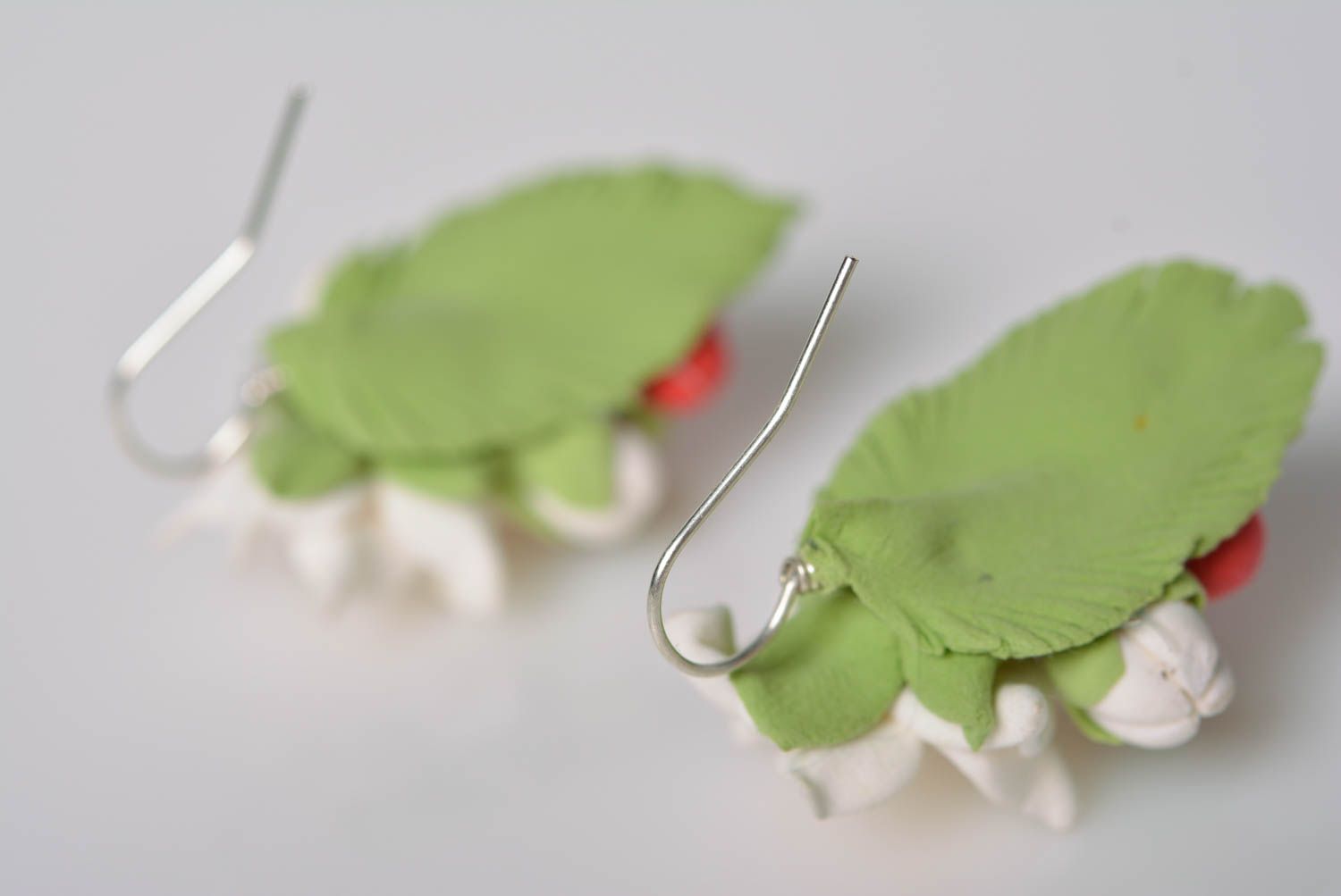Beautiful handmade designer polymer clay flower earrings for summer photo 2