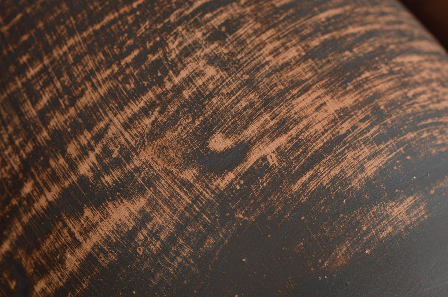 Grande tasse d'argile faite main marron foncé écologique originale 50 cl photo 5