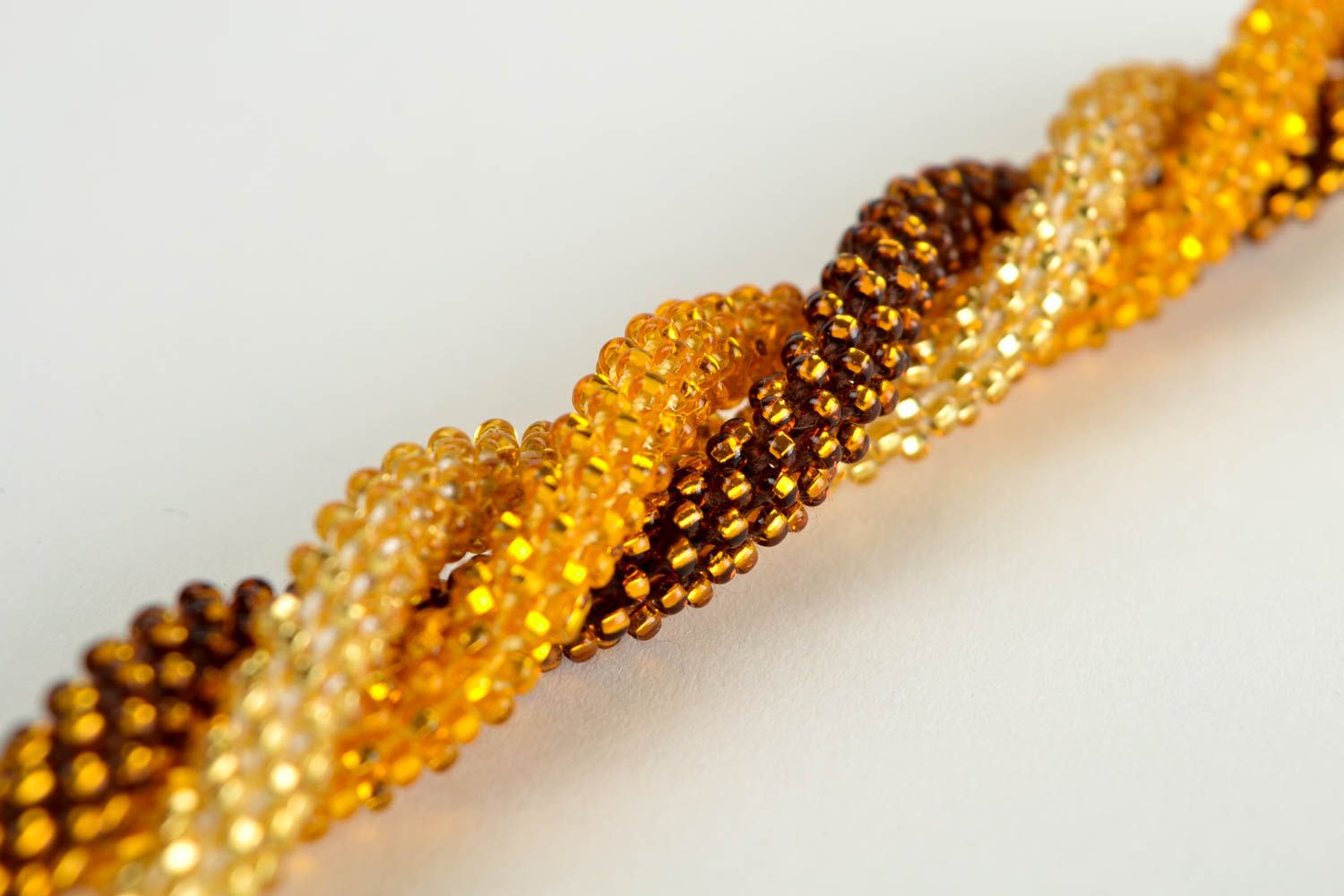 Three bead cord bracelet in golden colors. Great gift for mom.  photo 4