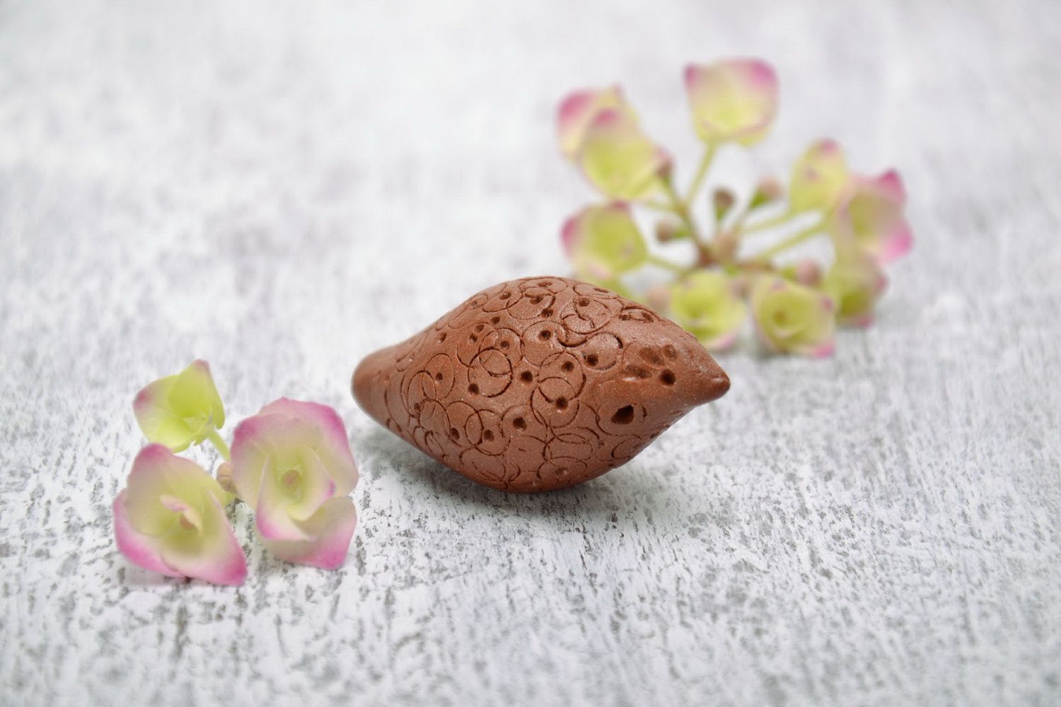 Handmade clay penny whistle photo 5