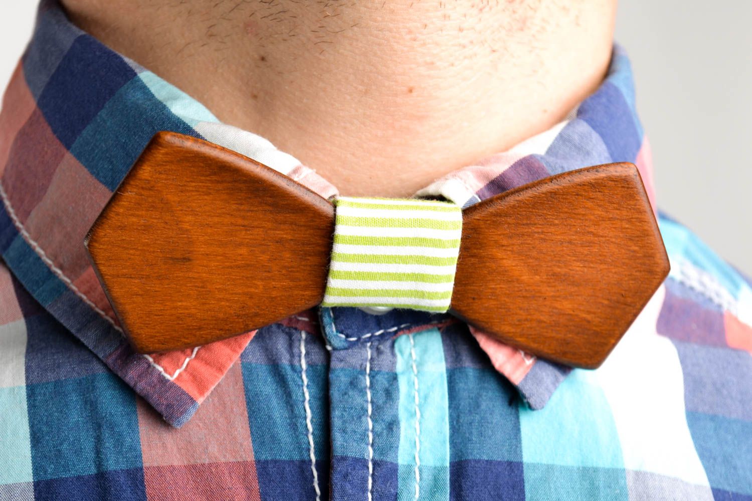 Handmade designer bright bow tie unusual cute accessory for men stylish bow tie photo 1