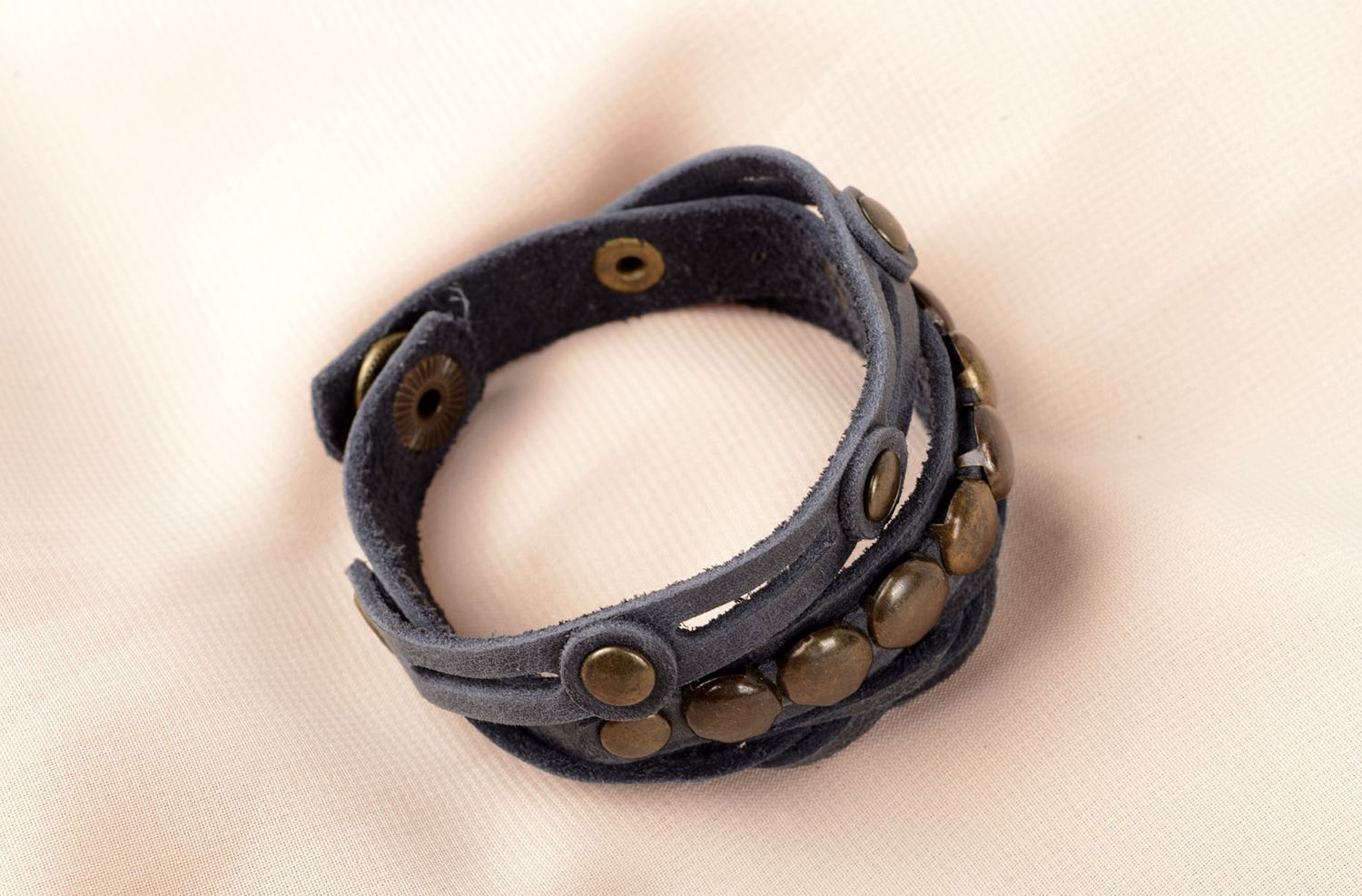 Beautiful handmade wrist bracelet leather bracelet artisan jewelry gift ideas photo 5