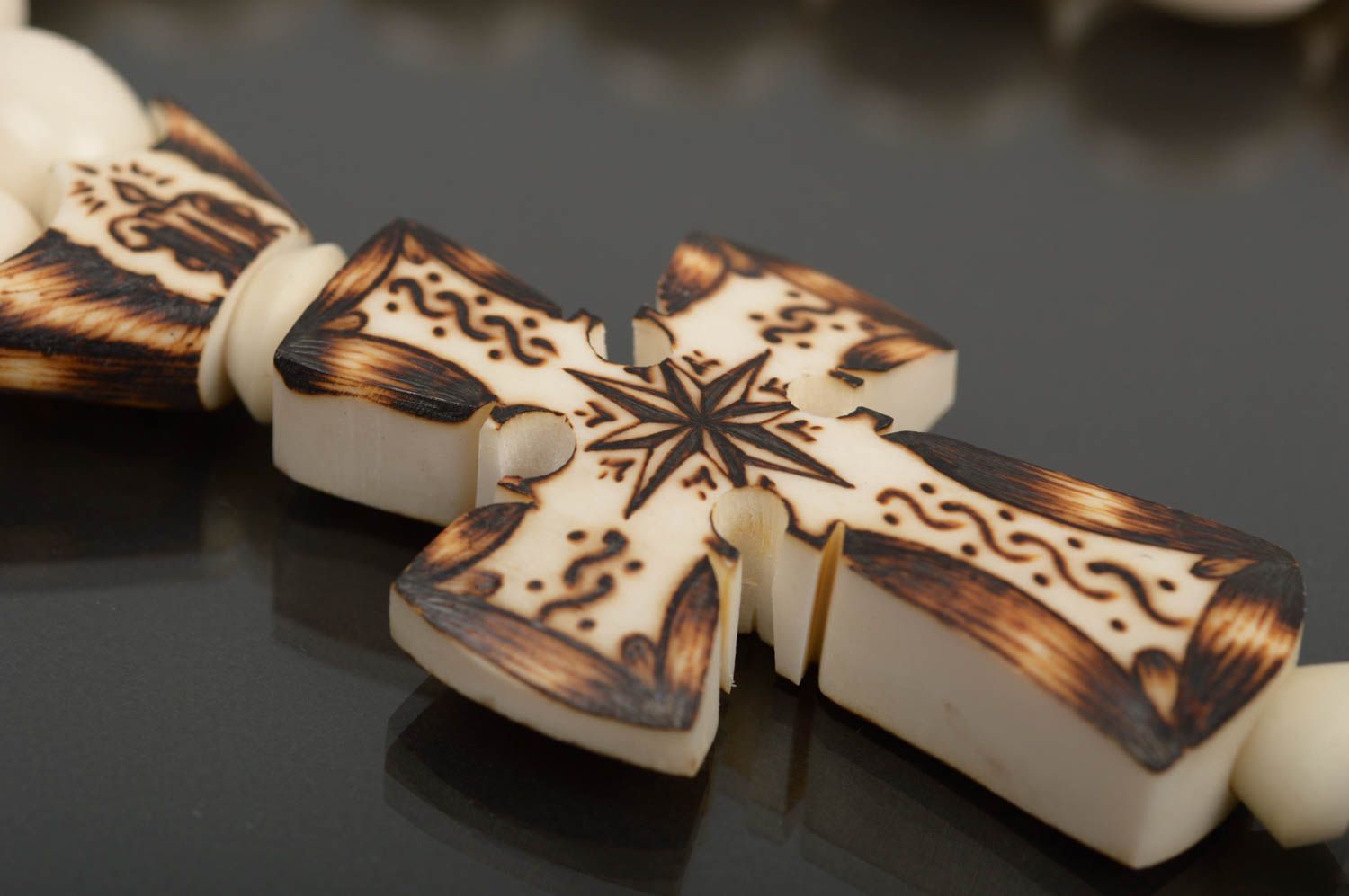 Handmade Männer Kette Accessoire für Männer religiöses Geschenk mit Kreuz foto 3