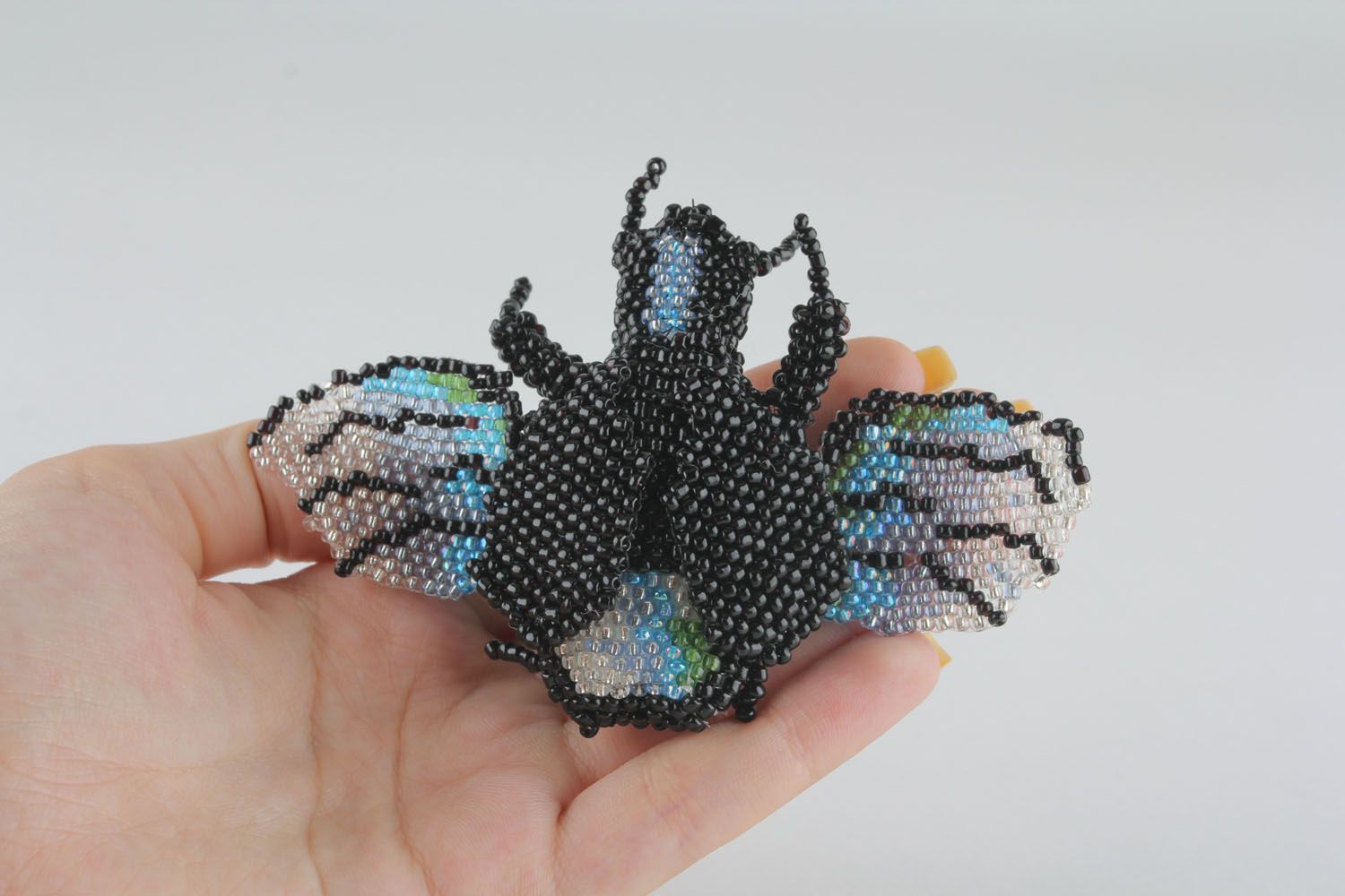 Beaded hairpin in the form of fly photo 2