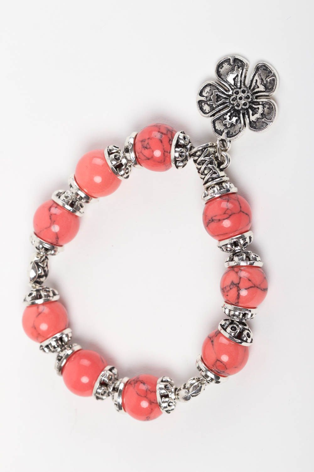Vintage bracelet handmade coral bracelet jewelry with natural stones for women photo 2