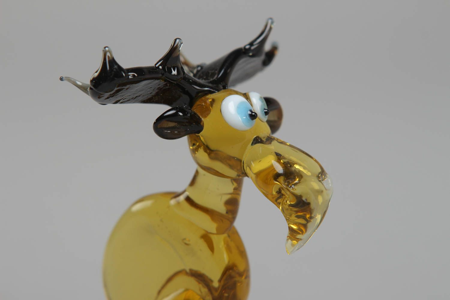 Petite figurine en verre au chalumeau Élan décoratif faite main cadeau original photo 1