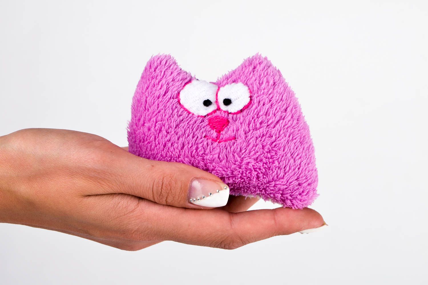 Игрушка кот ручной работы детская игрушка розовая мягкая игрушка пушистая фото 2