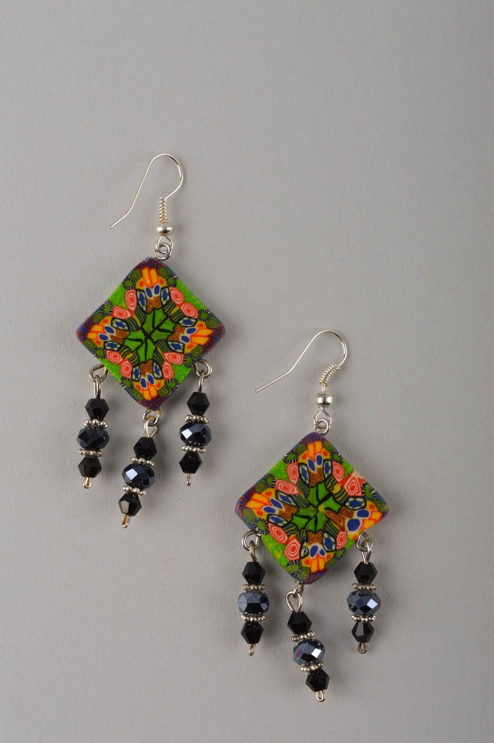Handmade ceramic jewelry stylish designer earrings elegant earrings gift photo 5