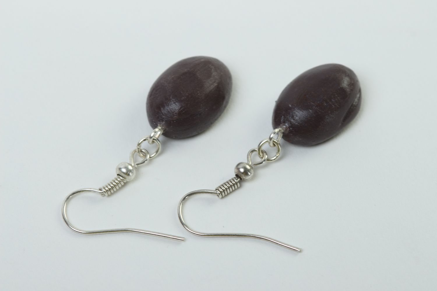 Handmade designer plastic earrings beautiful dangling earrings coffee jewelry photo 4