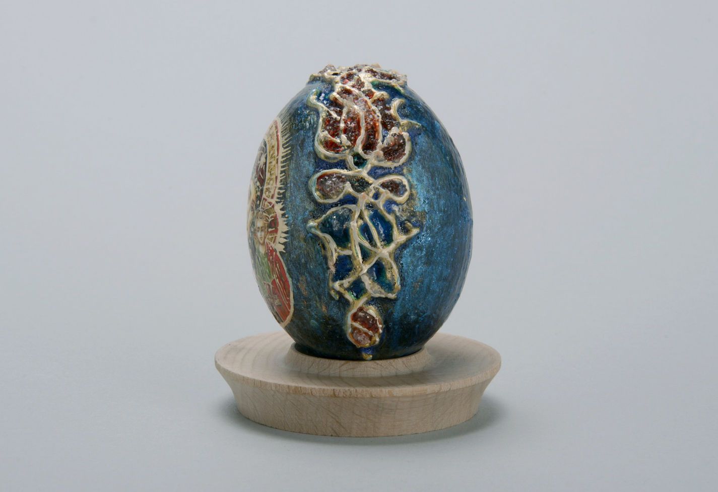 Uovo decorato a mano decorazione pasquale originale uovo decorativo  foto 3