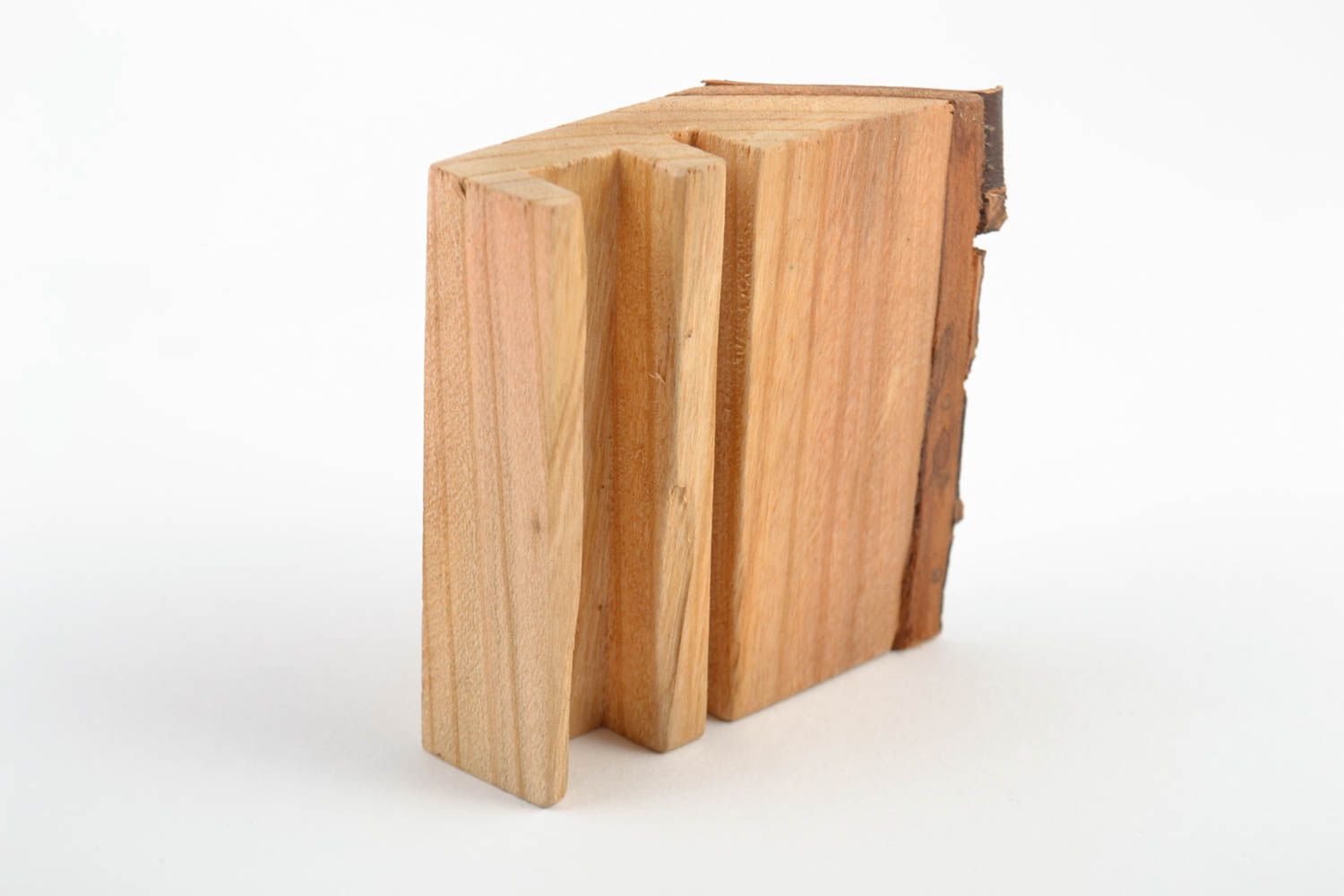 Kleiner ungewöhnlicher Holz Ständer für Handy bequem handgeschaffen schön grell foto 5