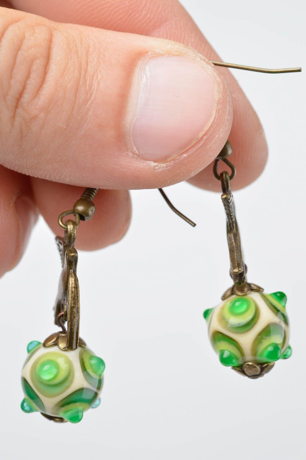 Glass stylish earrings unusual female present designer earrings for women photo 4