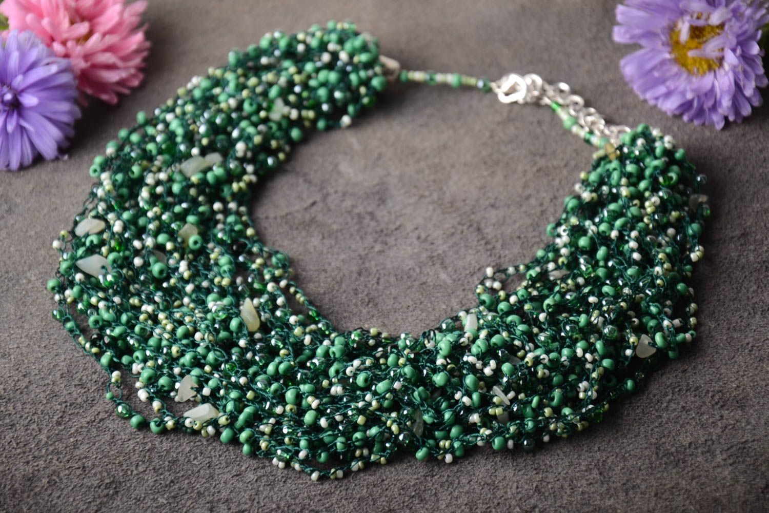 Handmade elegant beaded necklace feminine accessory stunning necklace gift photo 1