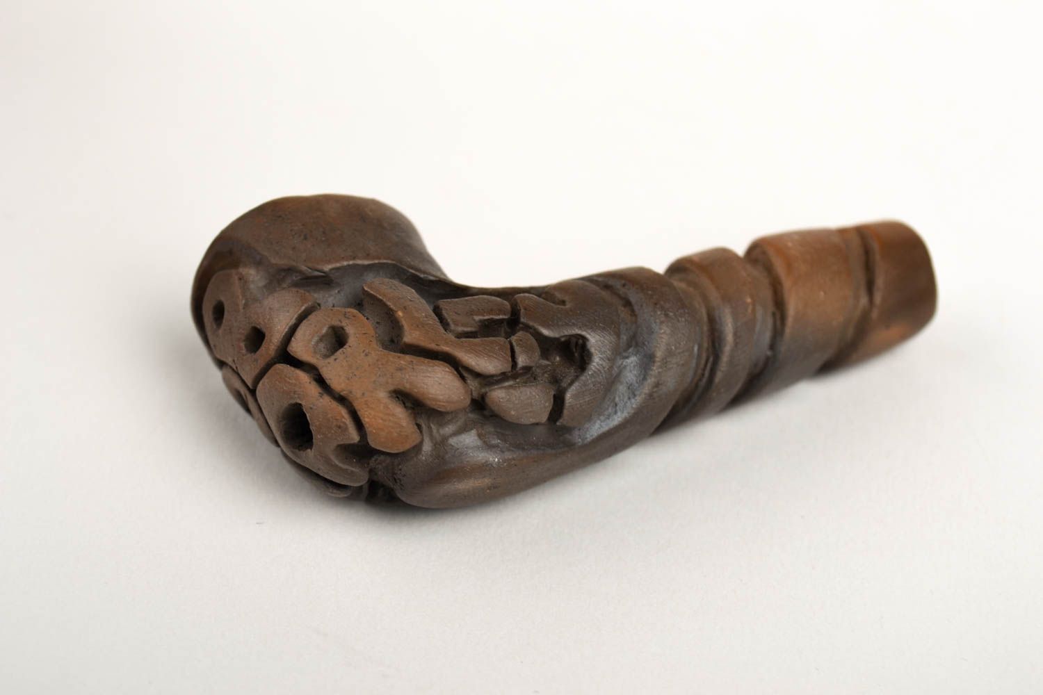 Smoking pipe handmade smoking clay accessory unusual designer present for men photo 5
