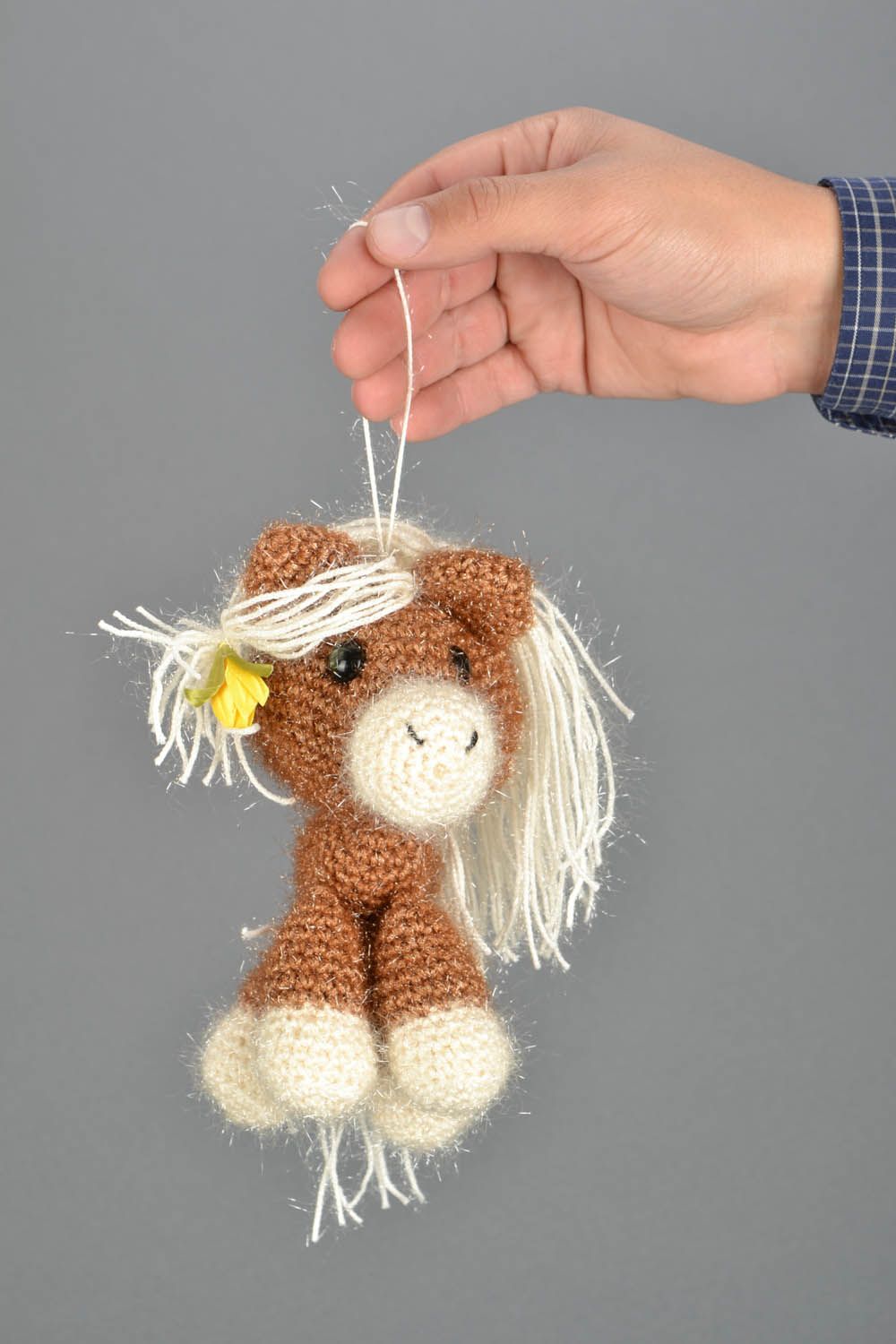 Crocheted brown horse photo 1