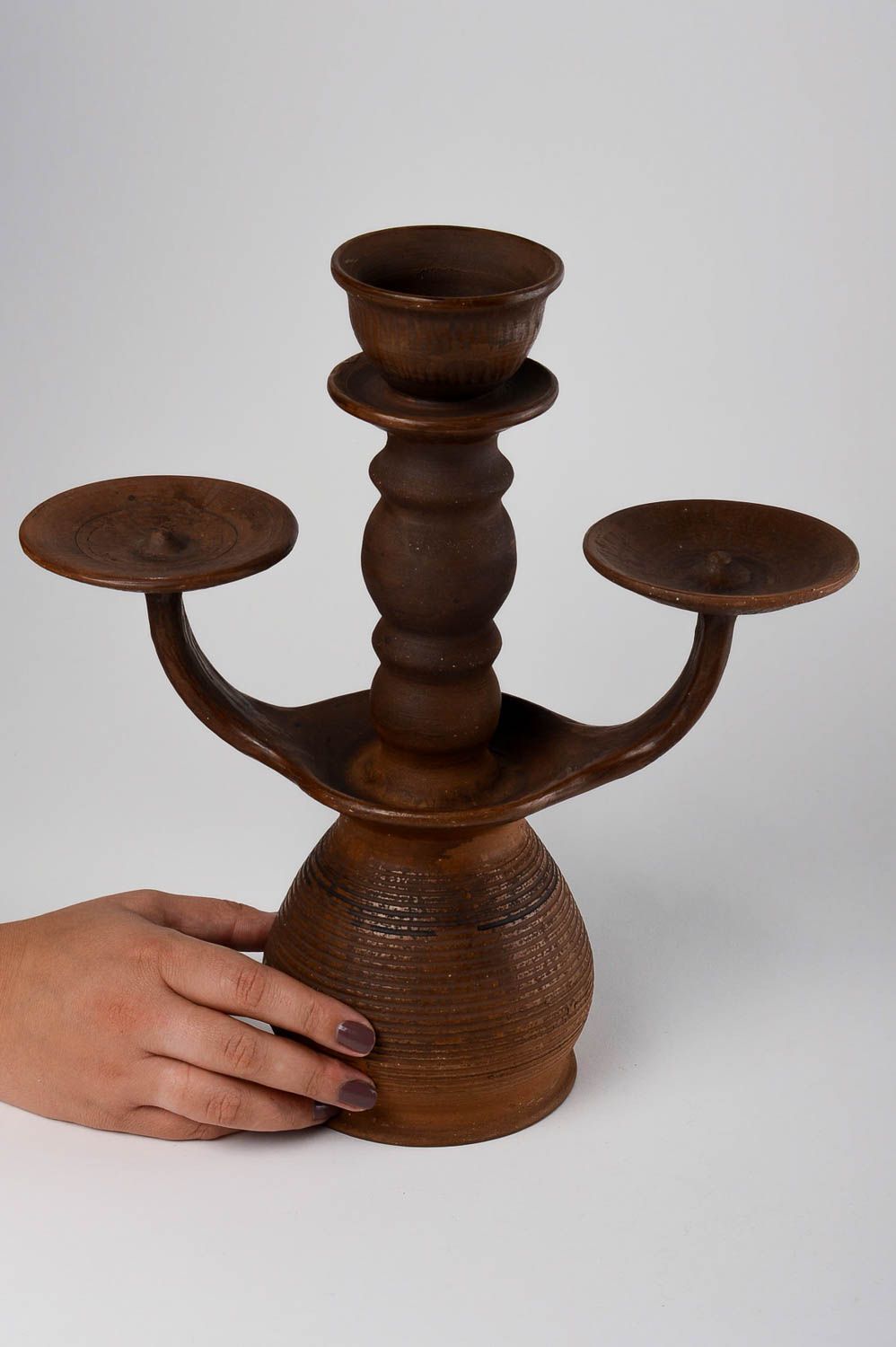 Kerzenhalter aus Ton handmade Deko Teelichthalter Designer Kerzenhalter schön foto 5