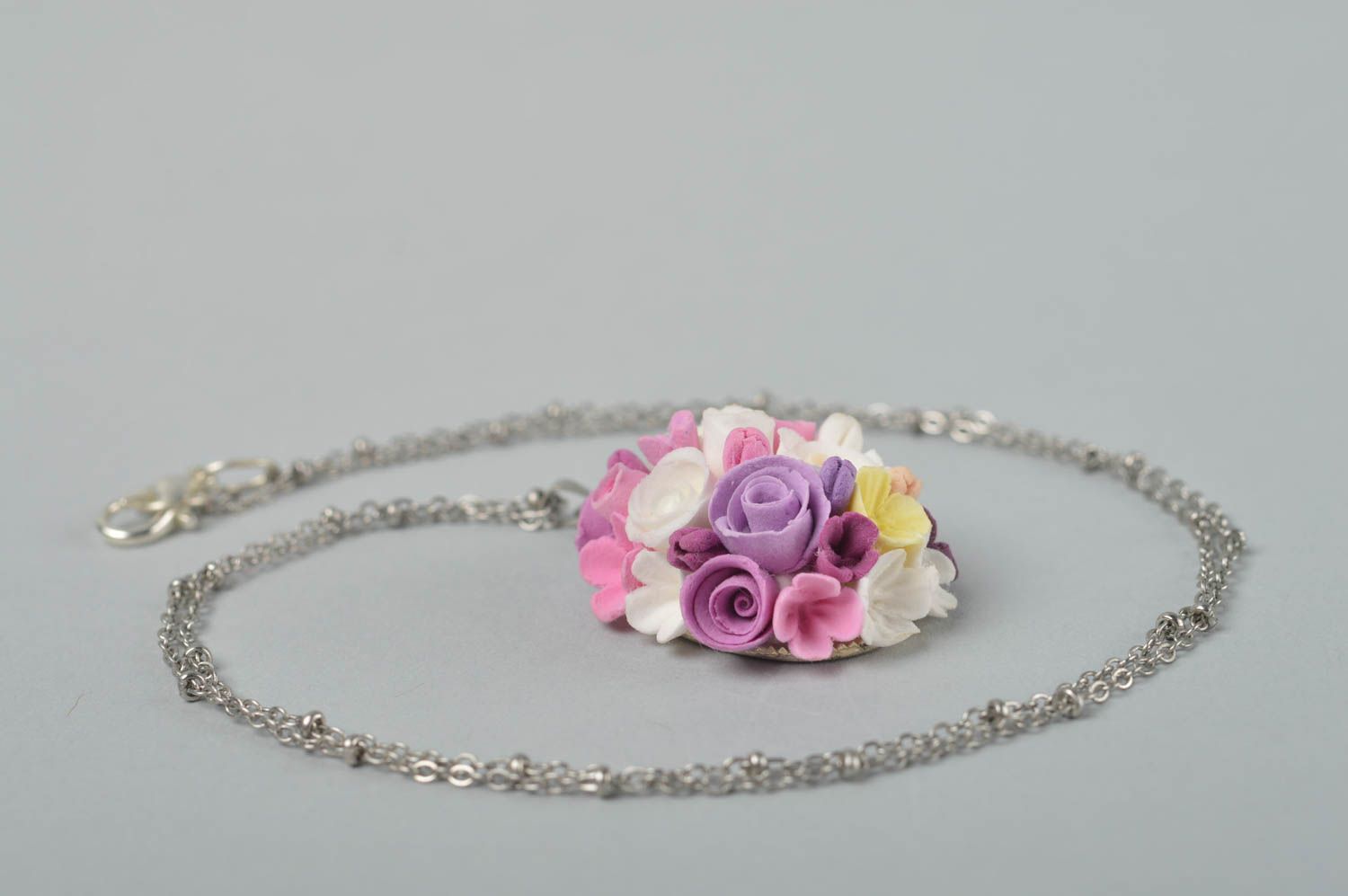 Handmade flower pendant plastic jewelry fashion bijouterie present for women photo 2