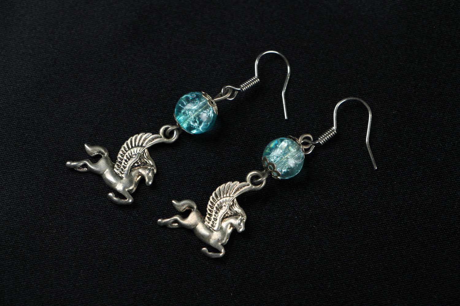 Earrings with crystal Pegasus photo 1
