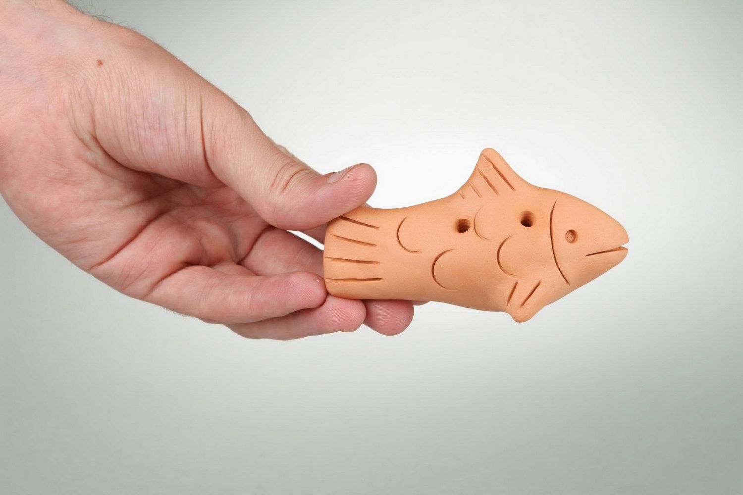 Керамическая свистулька Рыбка музыкальный инструмент и детская игрушка фото 2