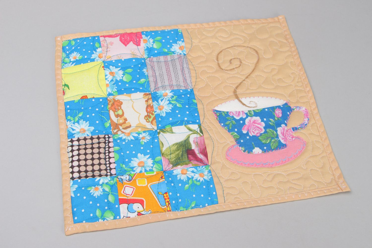 Handmade patchwork fabric napkin  photo 1