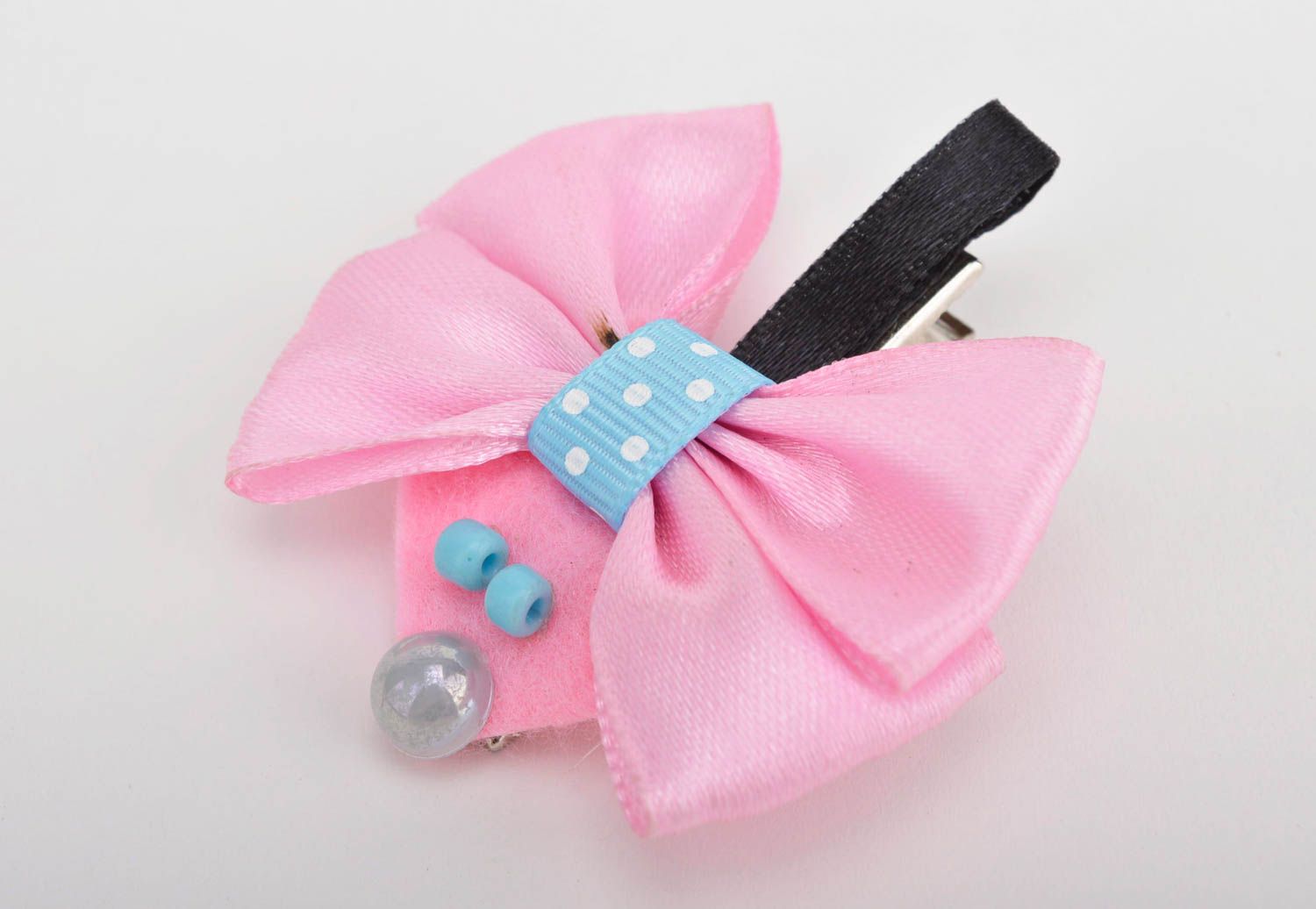 Rosa Schleifen Haarspangen handgemachter Schmuck Accessoires für Mädchen Mäuse foto 3