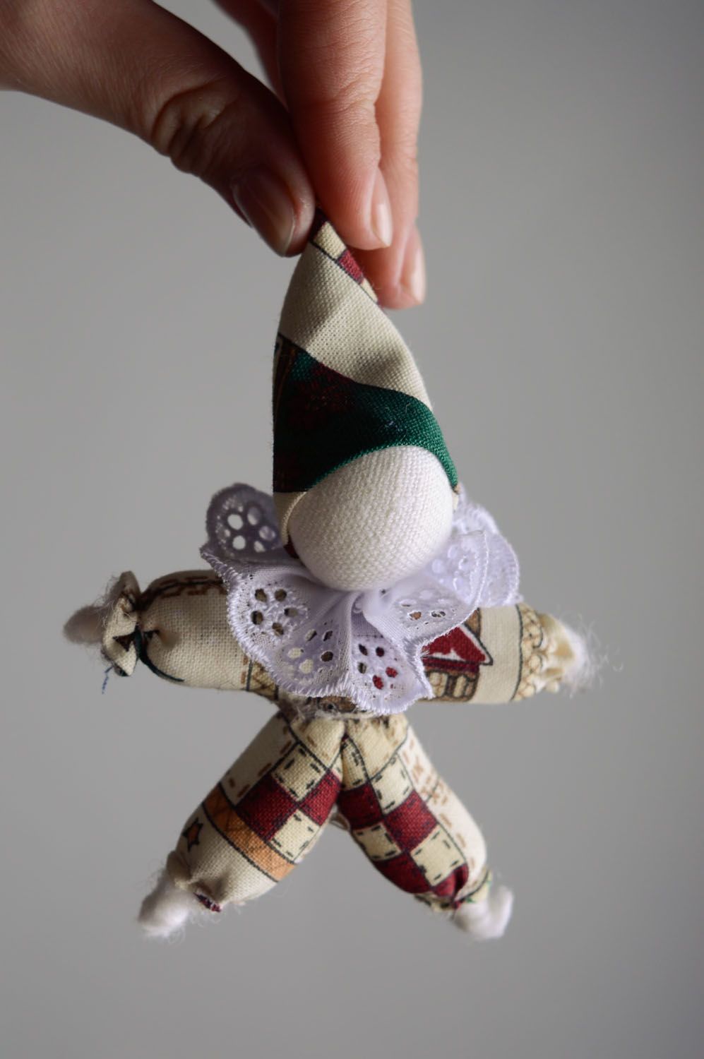 Handmade textile toy Harlequin photo 4