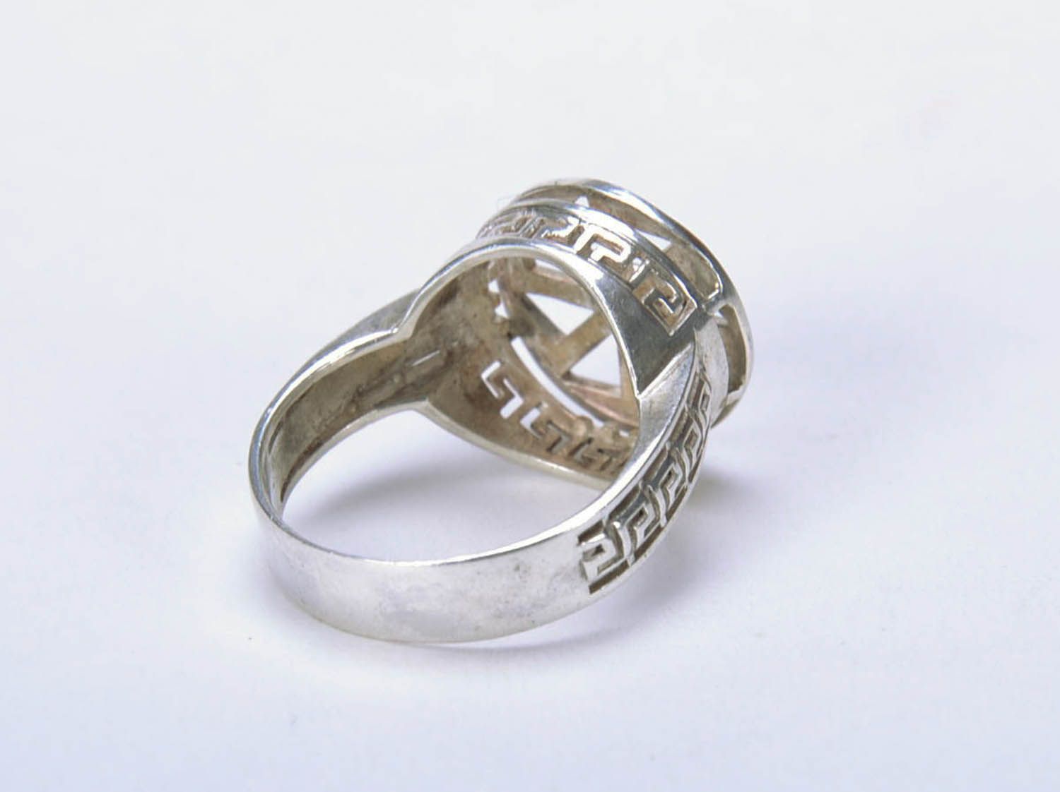 Silver ring with ethnic symbol  photo 2
