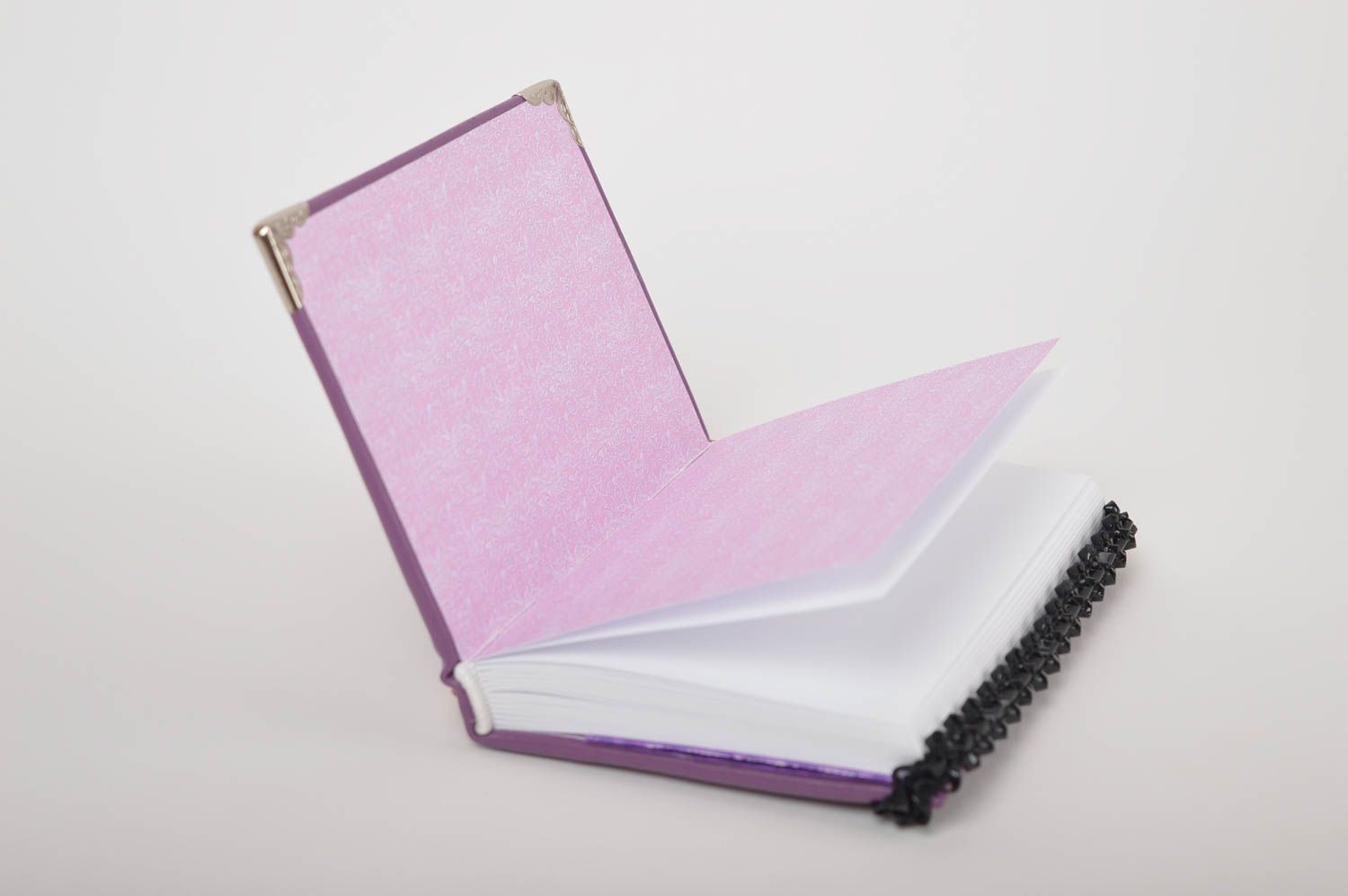 Libreta de notas artesanal morada cuaderno de notas regalo original para chica foto 4