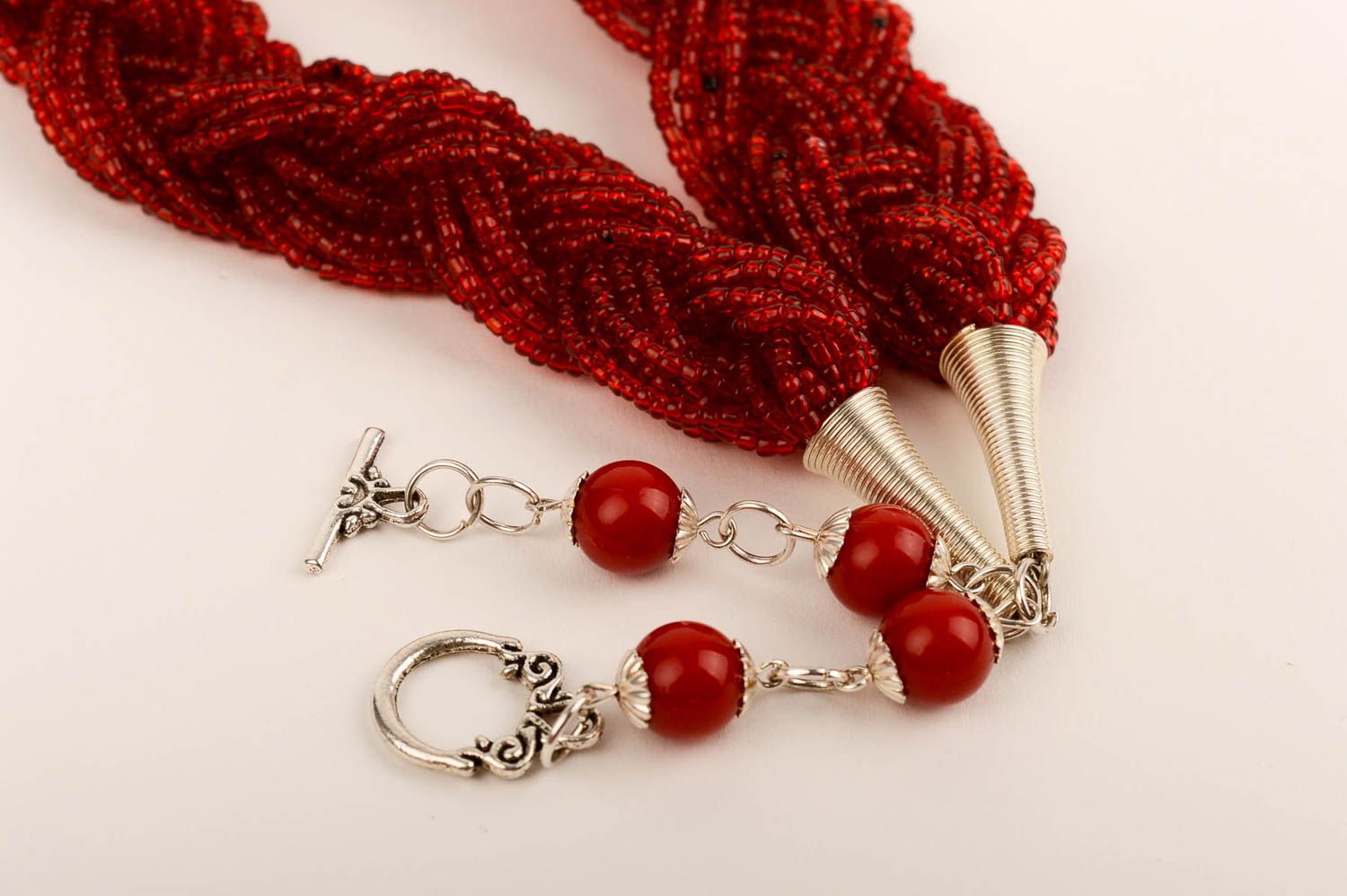 Handmade necklace unusual accessory beaded jewelry designer accessory photo 2