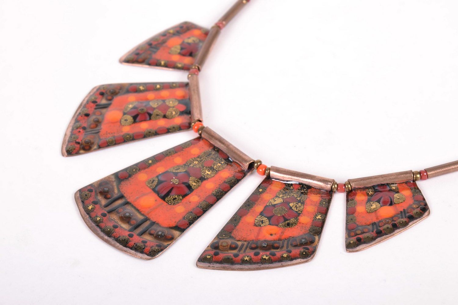 Copper necklet with painting photo 1