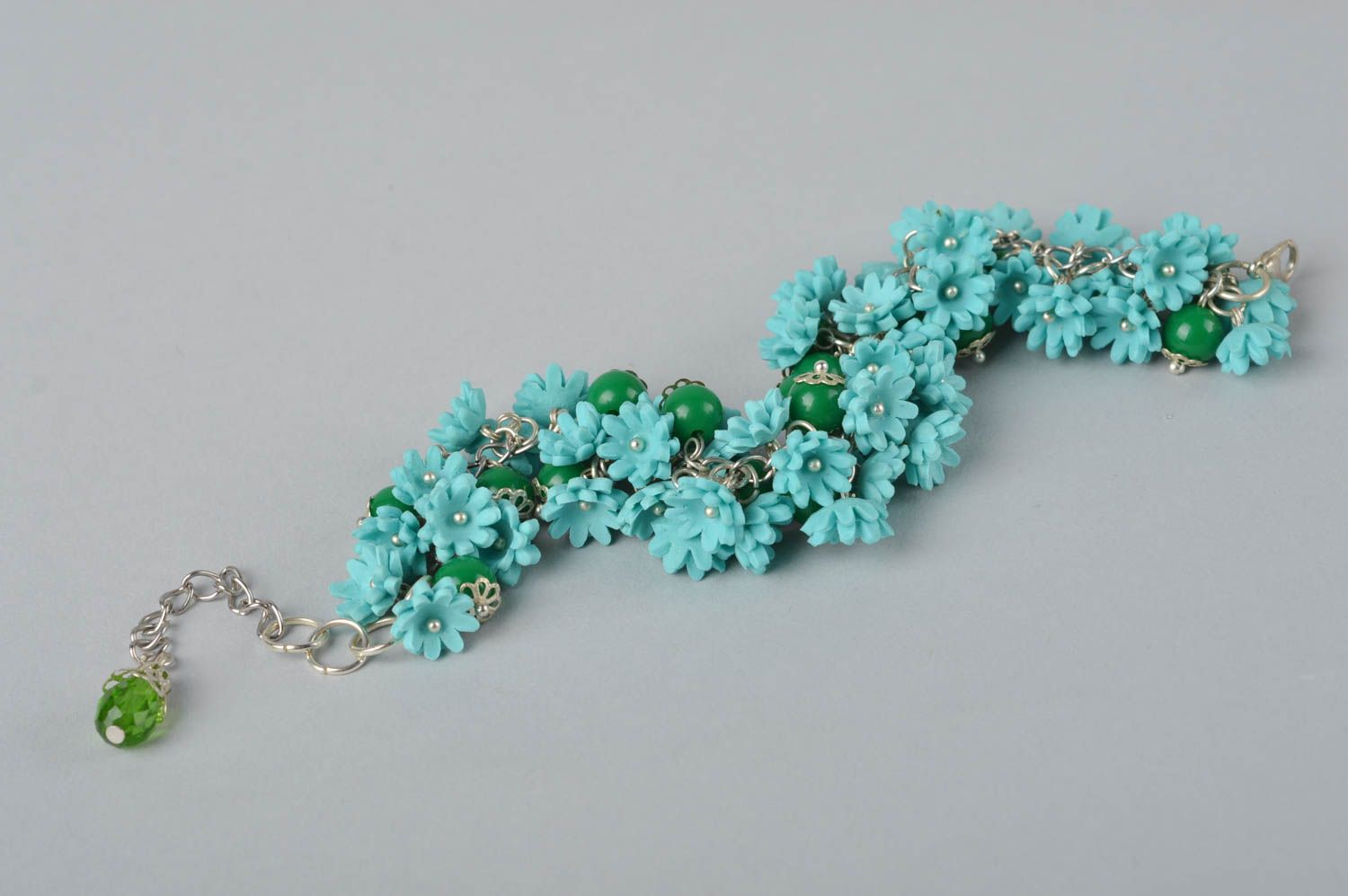 Turquoise flowers charm bracelet for women personalized photo 5