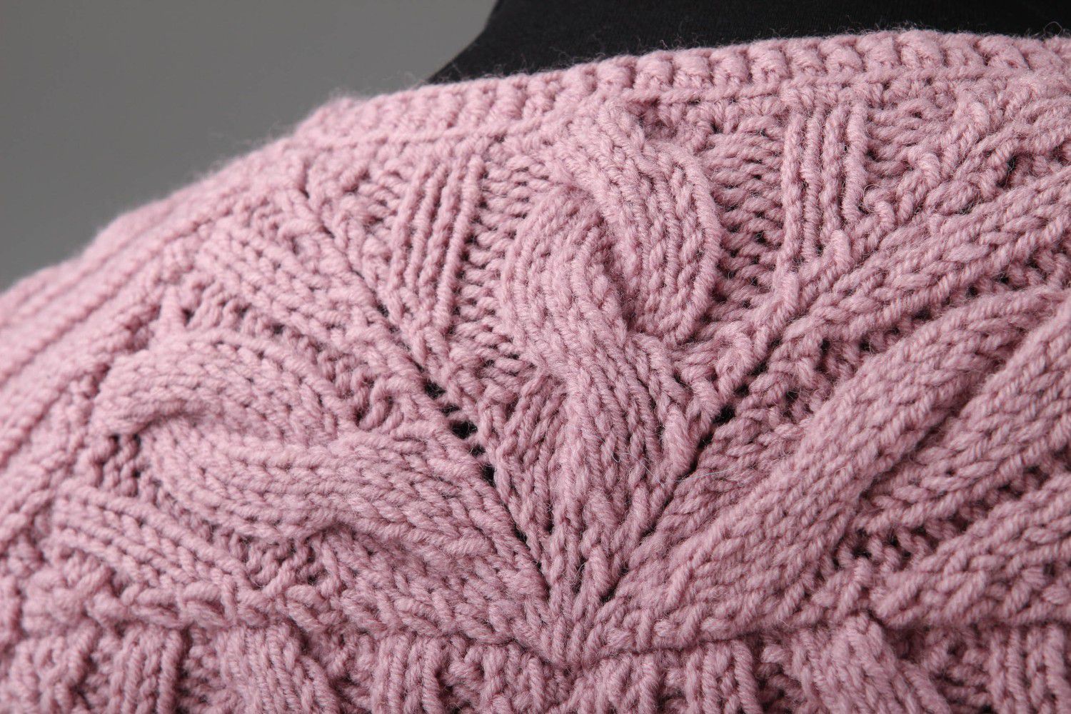 Болеро вязаное розовое фото 3