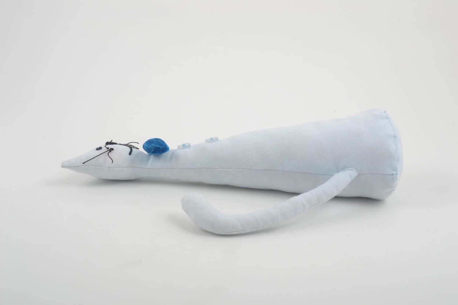 Игрушка кот ручной работы детская игрушка голубая мягкая игрушка из ткани фото 4