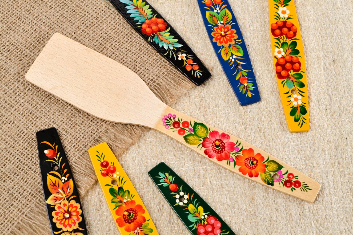 Beautiful handmade wooden spatula kitchen supplies decorative spatula gift ideas photo 1