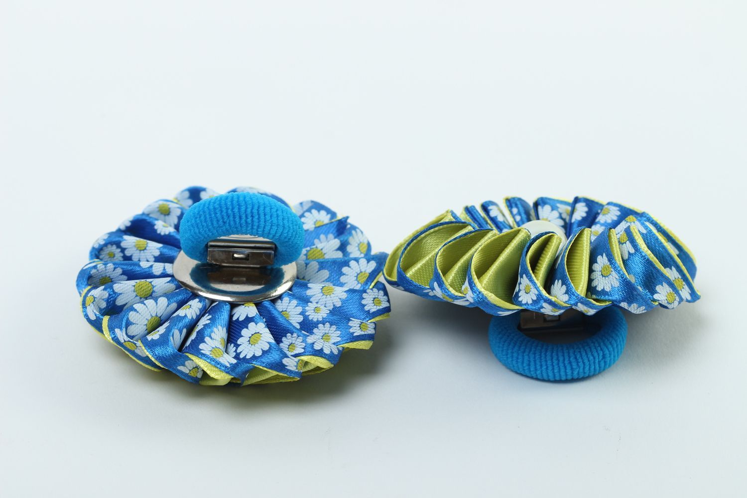 Beautiful handmade hair tie flower scrunchie 2 pieces accessories for girls photo 4