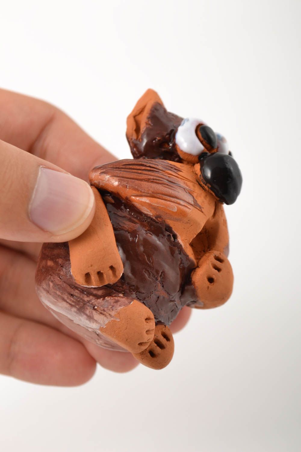 Статуэтка для декора игрушка из глины хэнд мейд фигурка животного милая фото 5