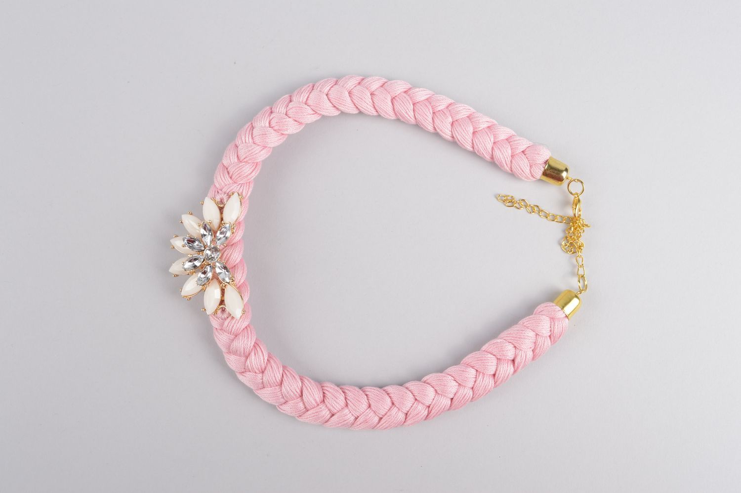 Handmade Halsschmuck für Damen hochwertiger Modeschmuck Damen Halskette rosa  foto 3