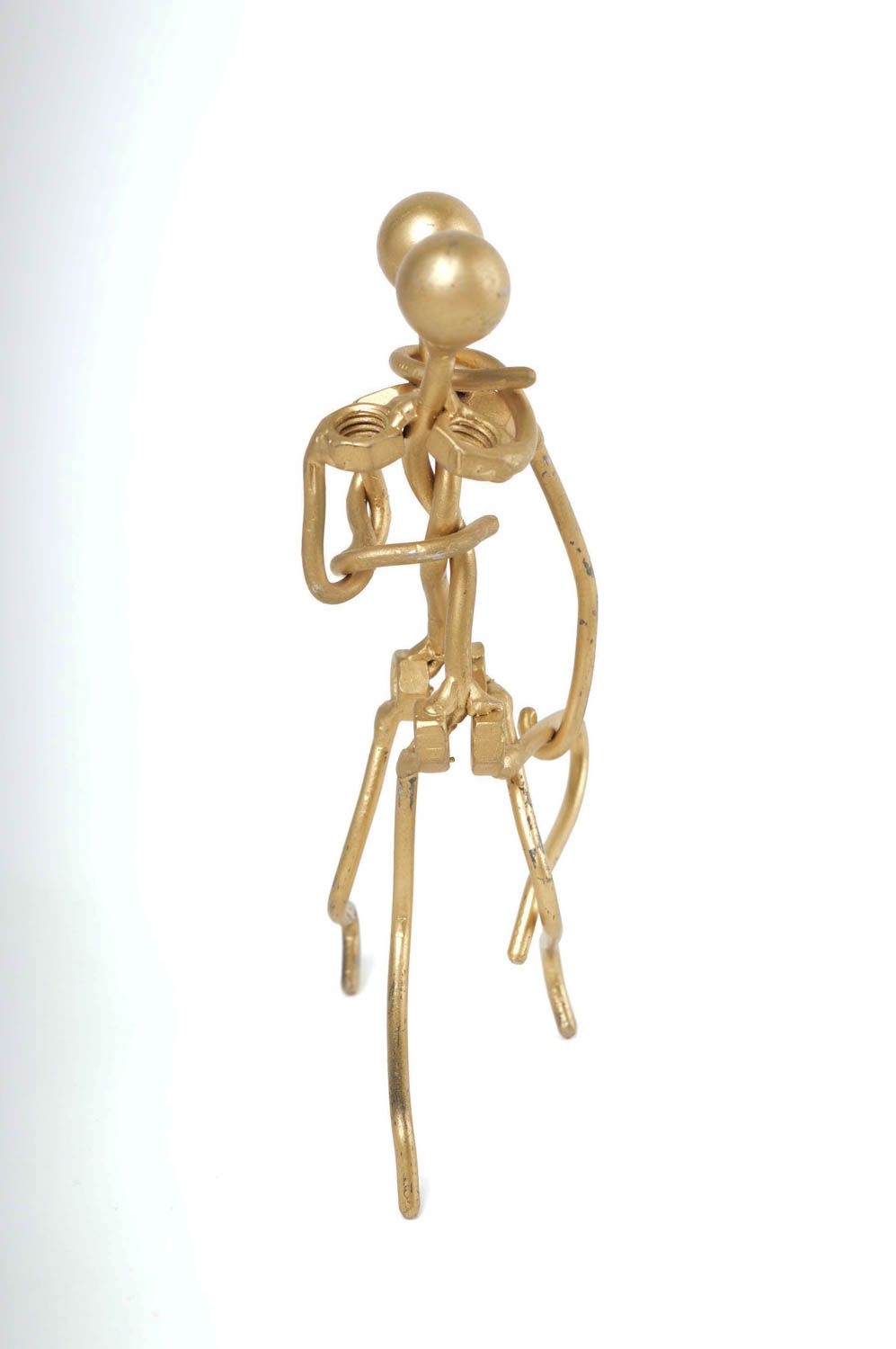 Figurine danse faite main Statuette design en métal couleur dorée Déco maison photo 3