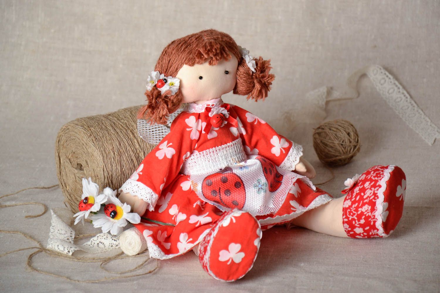 Кукла текстильная Бусинка  фото 1