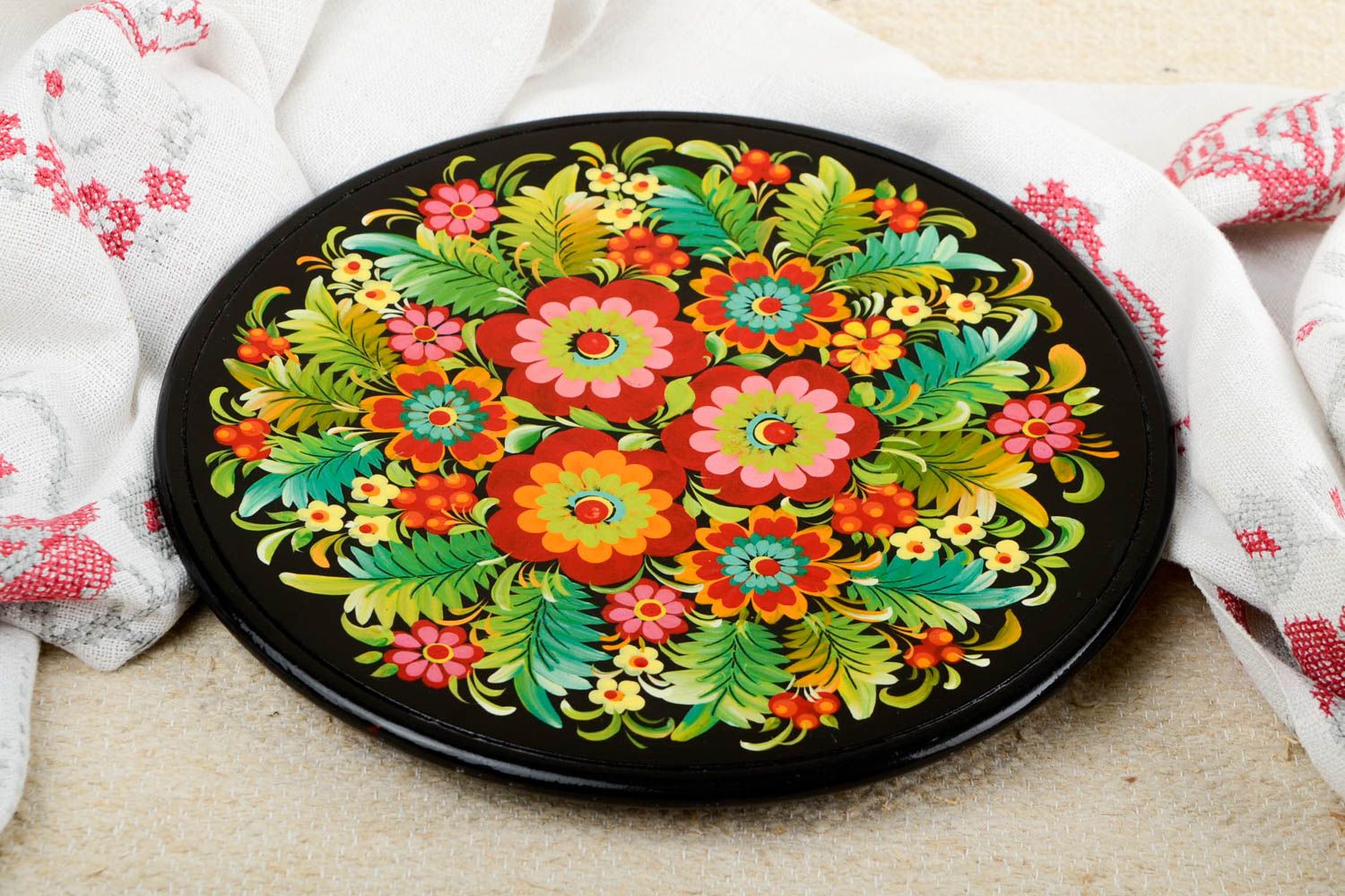Beautiful handmade wooden plate wall plate design gift ideas decorative use only photo 1